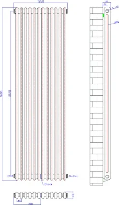 Park Lane Traditional Vertical Colosseum Double Bar Column Radiator White - 1600 X 560mm -Heating Equipment Store 011292ed 0af6 4c6e abc0 8b293acadd3d