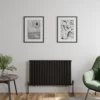DuraTherm Horizontal Oval Tube Double Panel Designer Radiator - 600 X 1020mm Black
