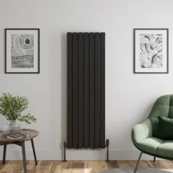 DuraTherm Vertical Double Flat Panel Designer Radiator - 1600 X 532mm Black