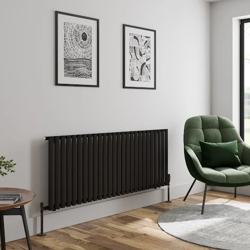 DuraTherm Horizontal Oval Tube Single Panel Designer Radiator - 600 X 1560mm Black 4 DuraTherm Horizontal Oval Tube Single Panel Designer Radiator - 600 X 1560mm Black - Image 2