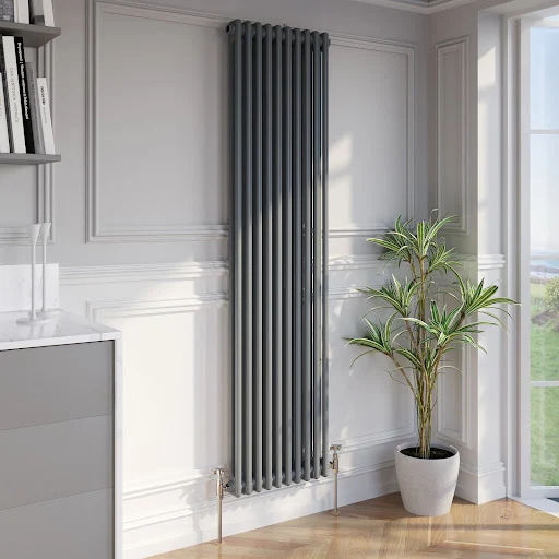 Park Lane Traditional Vertical Colosseum Double Bar Column Radiator Anthracite - 1800 X 470mm 4 Park Lane Traditional Vertical Colosseum Double Bar Column Radiator Anthracite - 1800 X 470mm - Image 2