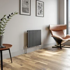 DuraTherm Horizontal Single Flat Panel Designer Radiator - 600 X 756mm Anthracite