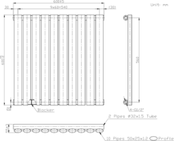 DuraTherm Horizontal Oval Tube Single Panel Designer Radiator - 600 X 600mm White -Heating Equipment Store 2a905040 be27 4d4e 819c 8ca114d56b12