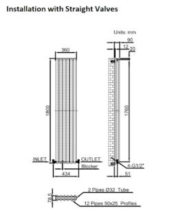 DuraTherm Vertical Oval Tube Double Panel Designer Radiator - 1800 X 360mm Anthracite 18 DuraTherm Vertical Oval Tube Double Panel Designer Radiator - 1800 X 360mm Anthracite -Heating Equipment Store 2c69136c 2aff 4519 9813 bccae9ee48a8