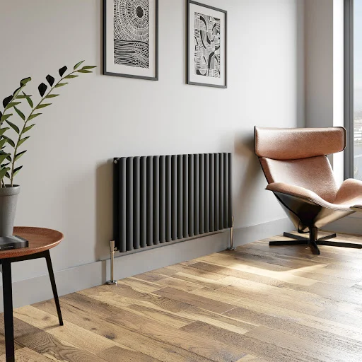 DuraTherm Horizontal Oval Tube Double Panel Designer Radiator - 600 X 1200mm Anthracite 3 DuraTherm Horizontal Oval Tube Double Panel Designer Radiator - 600 X 1200mm Anthracite