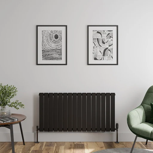 DuraTherm Horizontal Single Flat Panel Designer Radiator - 600 X 1212mm Black 3 DuraTherm Horizontal Single Flat Panel Designer Radiator - 600 X 1212mm Black