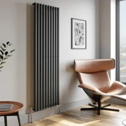 DuraTherm Vertical Oval Tube Single Panel Designer Radiator - 1800 X 600mm Anthracite -Heating Equipment Store 34e3a5e6 98e0 49ef b4b3 684c49f9ea05