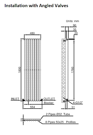 DuraTherm Vertical Oval Tube Single Panel Designer Radiator - 1800 X 480mm White 12 DuraTherm Vertical Oval Tube Single Panel Designer Radiator - 1800 X 480mm White - Image 10
