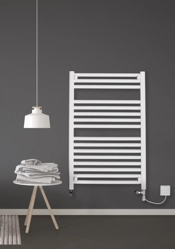 Discount Straight Dual Fuel White Towel Rail 764mm X 750mm - 7M7DF 4 Discount Straight Dual Fuel White Towel Rail 764mm X 750mm - 7M7DF - Image 2