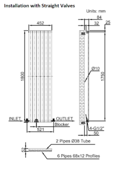 DuraTherm Vertical Single Flat Panel Designer Radiator - 1800 X 452mm White -Heating Equipment Store 3e106188 790a 4ba3 b026 2452edd5afa2
