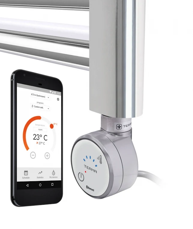 Terma Leo Electric Towel Rail With MOA Blue Element 600x400mm Chrome - WLLLE060040-MOB 7 Terma Leo Electric Towel Rail With MOA Blue Element 600x400mm Chrome - WLLLE060040-MOB - Image 5