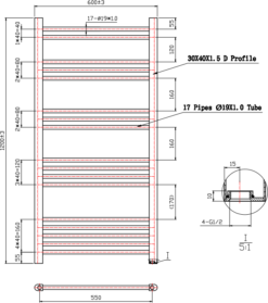 Essentials Heated Towel Rail Chrome 1200 X 600mm Flat -Heating Equipment Store 475da87b 1d3f 44f1 a845 462621f45bd4