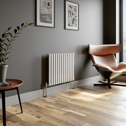 DuraTherm Horizontal Oval Tube Single Panel Designer Radiator - 600 X 780mm White 3 DuraTherm Horizontal Oval Tube Single Panel Designer Radiator - 600 X 780mm White