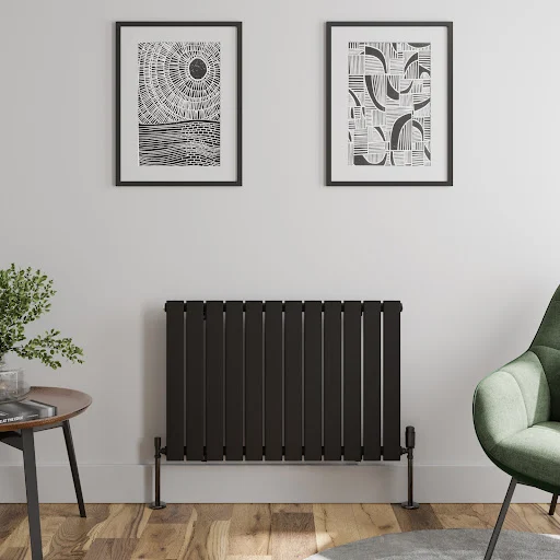 DuraTherm Horizontal Single Flat Panel Designer Radiator - 600 X 908mm Black 3 DuraTherm Horizontal Single Flat Panel Designer Radiator - 600 X 908mm Black