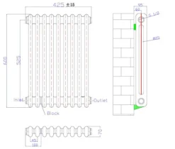 Park Lane Traditional Colosseum Double Bar Column Radiator White 600 X 425mm -Heating Equipment Store 4c6edb71 6427 46f0 b4d4 0e1236c8f955