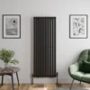 DuraTherm Vertical Oval Tube Single Panel Designer Radiator - 1600 X 600mm Black -Heating Equipment Store 4ded3913 a0a9 487c b21e 0df35c6080e5