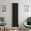 DuraTherm Vertical Double Flat Panel Designer Radiator - 1800 X 456mm Black