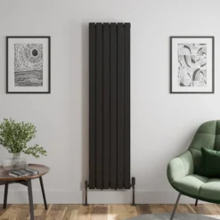 DuraTherm Vertical Double Flat Panel Designer Radiator - 1800 X 456mm Black