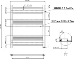 Essentials Heated Towel Rail Chrome 750 X 600mm Flat -Heating Equipment Store 50c7c009 31b9 45ff 99cc a7cba4551df5
