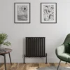 DuraTherm Horizontal Oval Tube Single Panel Designer Radiator - 600 X 600mm Black