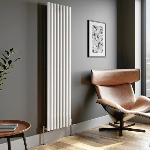 DuraTherm Vertical Oval Tube Single Panel Designer Radiator - 1800 X 480mm White 5 DuraTherm Vertical Oval Tube Single Panel Designer Radiator - 1800 X 480mm White - Image 3