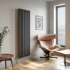 DuraTherm Vertical Oval Tube Single Panel Designer Radiator - 1800 X 600mm Anthracite -Heating Equipment Store 606bdf0e 627a 413b 9cd0 3ec02a5edd72