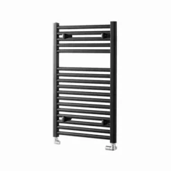 Towelrads Pisa 25mm Black Straight Heated Towel Rail 800x400mm - 170001