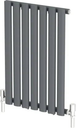 DuraTherm Horizontal Oval Tube Single Panel Designer Radiator - 600 X 420mm Anthracite -Heating Equipment Store 66cb00d6 37c3 47b7 b006 fd294829efce