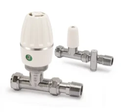 Pegler Terrier 3 Straight TRV And Drain Off Lockshield Packs - 631808