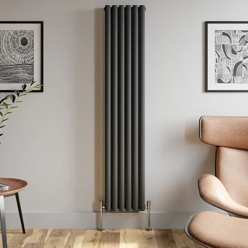 DuraTherm Vertical Oval Tube Double Panel Designer Radiator - 1800 X 360mm Anthracite 6 DuraTherm Vertical Oval Tube Double Panel Designer Radiator - 1800 X 360mm Anthracite - Image 4