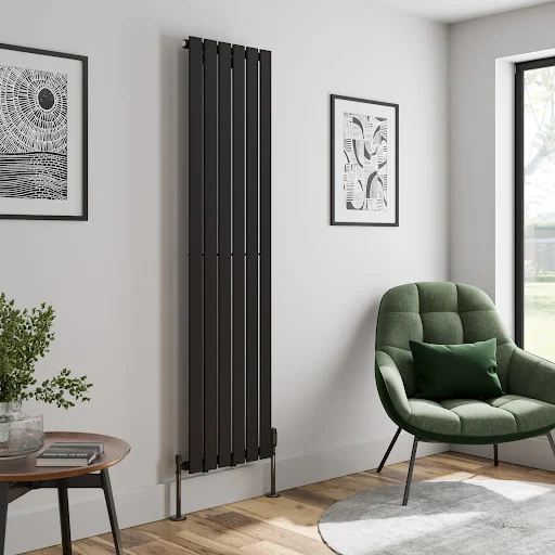 DuraTherm Vertical Single Flat Panel Designer Radiator - 1800 X 452mm Black 4 DuraTherm Vertical Single Flat Panel Designer Radiator - 1800 X 452mm Black - Image 2
