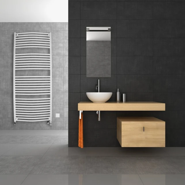 Discount Curved Dual Fuel White Towel Rail 1750mm X 500mm - 5MA17DF 4 Discount Curved Dual Fuel White Towel Rail 1750mm X 500mm - 5MA17DF - Image 2