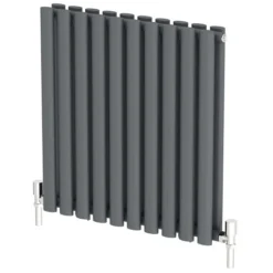 DuraTherm Horizontal Oval Tube Double Panel Designer Radiator - 600 X 600mm Anthracite -Heating Equipment Store 8da9a640 b445 43e3 91d6 1211f831e936