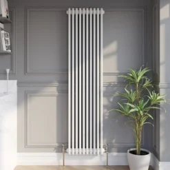 Park Lane Traditional Vertical Colosseum Triple Bar Column Radiator White - 1800 X 470mm