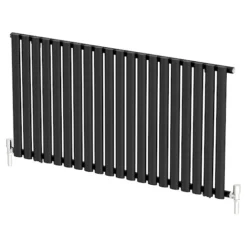 DuraTherm Horizontal Oval Tube Single Panel Designer Radiator - 600 X 1200mm Black -Heating Equipment Store 95888d40 9cc3 489e 8618 ee148f72230e
