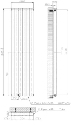 DuraTherm Vertical Double Flat Panel Designer Radiator - 1800 X 456mm Black 9 DuraTherm Vertical Double Flat Panel Designer Radiator - 1800 X 456mm Black -Heating Equipment Store 97714dc5 1c7b 46cb b9ce a69589518cdc