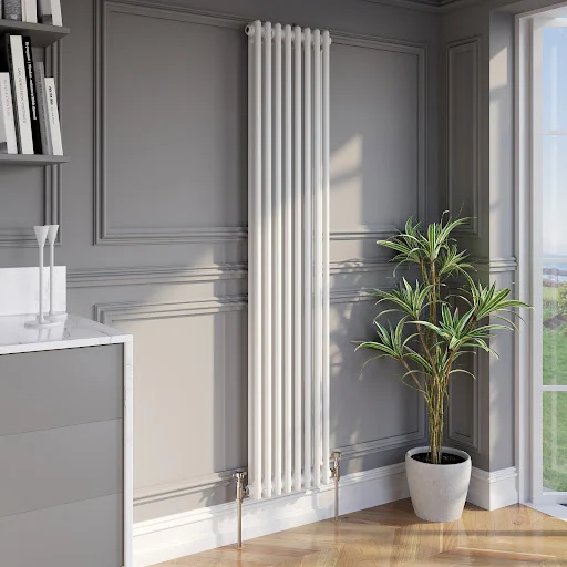 Park Lane Traditional Vertical Colosseum Double Bar Column Radiator White - 1800 X 380mm 4 Park Lane Traditional Vertical Colosseum Double Bar Column Radiator White - 1800 X 380mm - Image 2