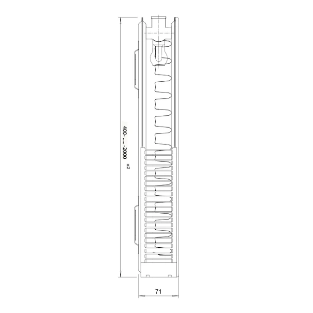 Discount Horizontal Double Panel Single Convector Flat Panel Radiator (Type 21/P+) - 500mm X 1400mm - 5PHS1400 6 Discount Horizontal Double Panel Single Convector Flat Panel Radiator (Type 21/P+) - 500mm X 1400mm - 5PHS1400 - Image 4