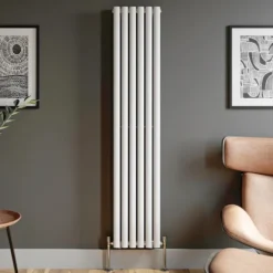 DuraTherm Vertical Oval Tube Double Panel Designer Radiator - 1800 X 360mm White -Heating Equipment Store a18126f5 fbd2 43be 8f76 9cbf1c2677ee