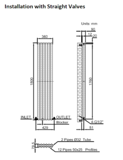 DuraTherm Vertical Oval Tube Double Panel Designer Radiator - 1800 X 360mm White -Heating Equipment Store a3987ff2 2866 4c82 a0fe a1de68ed1370