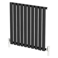 DuraTherm Horizontal Oval Tube Single Panel Designer Radiator - 600 X 600mm Black -Heating Equipment Store ab17d2d0 d49e 4f57 8868 3e223476aedd
