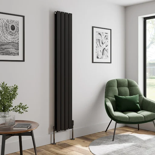 DuraTherm Vertical Double Flat Panel Designer Radiator - 1800 X 304mm Black 4 DuraTherm Vertical Double Flat Panel Designer Radiator - 1800 X 304mm Black - Image 2