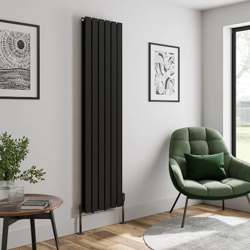 DuraTherm Vertical Double Flat Panel Designer Radiator - 1800 X 456mm Black 4 DuraTherm Vertical Double Flat Panel Designer Radiator - 1800 X 456mm Black - Image 2