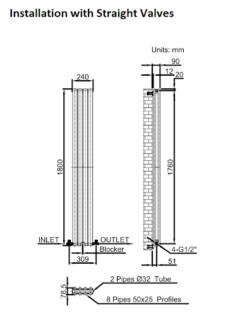 DuraTherm Vertical Oval Tube Double Panel Designer Radiator - 1800 X 240mm White -Heating Equipment Store af1e1133 6a1c 40a0 8004 0e66bf19cc7c