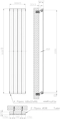 DuraTherm Vertical Single Flat Panel Designer Radiator - 1600 X 300mm Black -Heating Equipment Store afbcedc9 8457 4d1e 976e 9eaedc22bb82