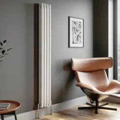 DuraTherm Vertical Oval Tube Double Panel Designer Radiator - 1800 X 240mm White -Heating Equipment Store b001d635 05a9 43cd b70a 9b5e262e6c2e