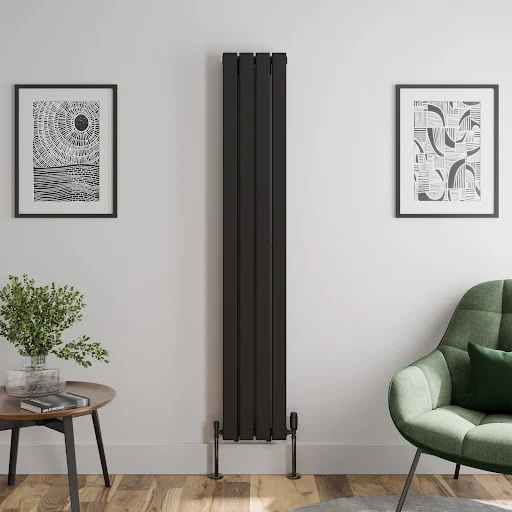 DuraTherm Vertical Double Flat Panel Designer Radiator - 1800 X 304mm Black 3 DuraTherm Vertical Double Flat Panel Designer Radiator - 1800 X 304mm Black