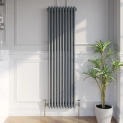 Park Lane Traditional Vertical Colosseum Triple Bar Column Radiator Anthracite - 1600 X 470mm