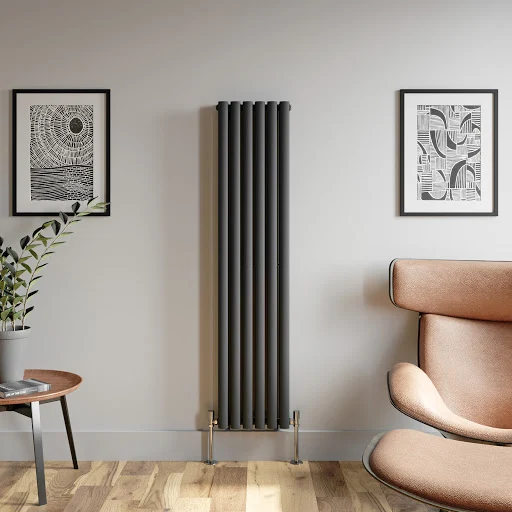 DuraTherm Vertical Oval Tube Double Panel Designer Radiator - 1600 X 360mm Anthracite 4 DuraTherm Vertical Oval Tube Double Panel Designer Radiator - 1600 X 360mm Anthracite - Image 2