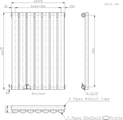 DuraTherm Horizontal Oval Tube Single Panel Designer Radiator - 600 X 420mm Anthracite -Heating Equipment Store b297be79 a40b 48c5 92ea 3cea4fd58fc1